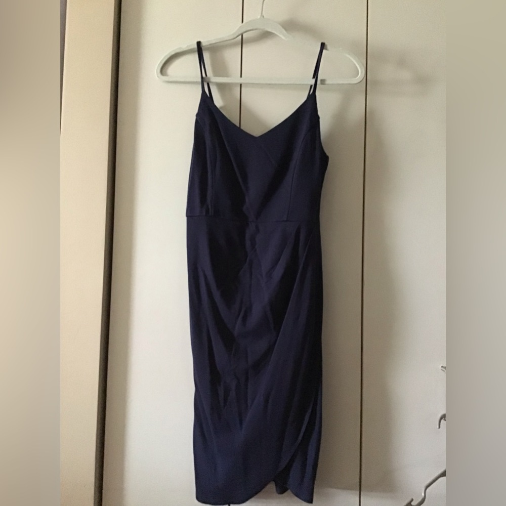 Navy blue mid length dress